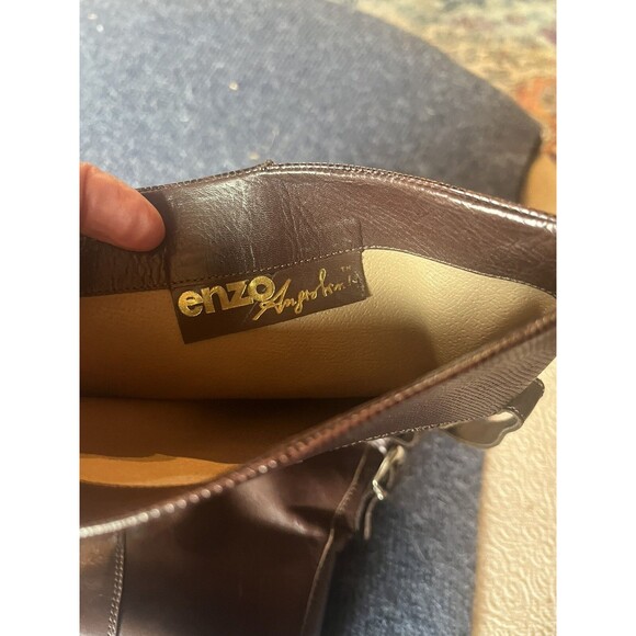 Enzo Angiolini Boots Vintage Brown Size 8 1/2 Knee High Leather Riding Boot - Picture 9 of 11